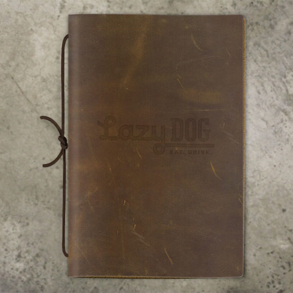 leather Menu Cover with Cord