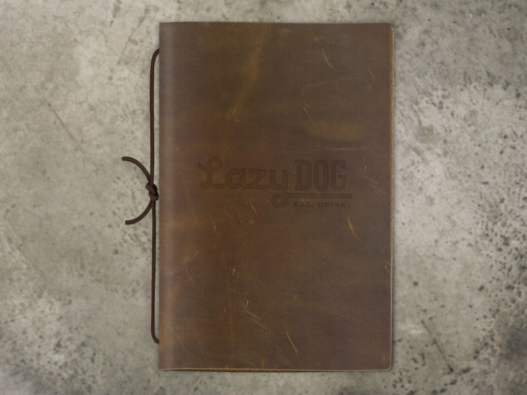 leather Menu Cover with Cord