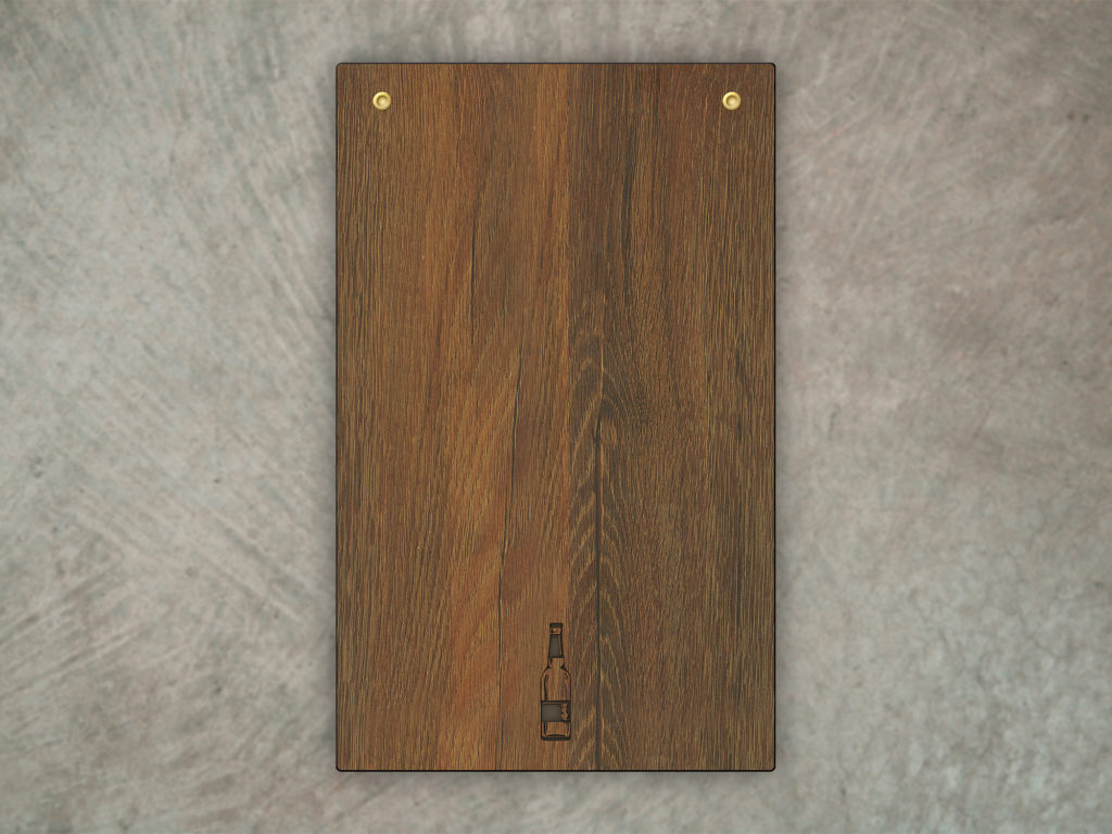 Rustic Industrial Menu Board Woodgrain and brass screwposts