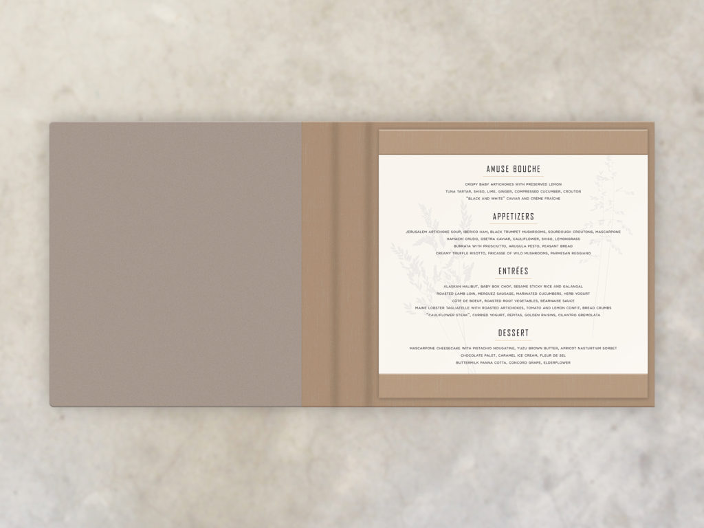 High End Lounge Menu Cover Acrylic