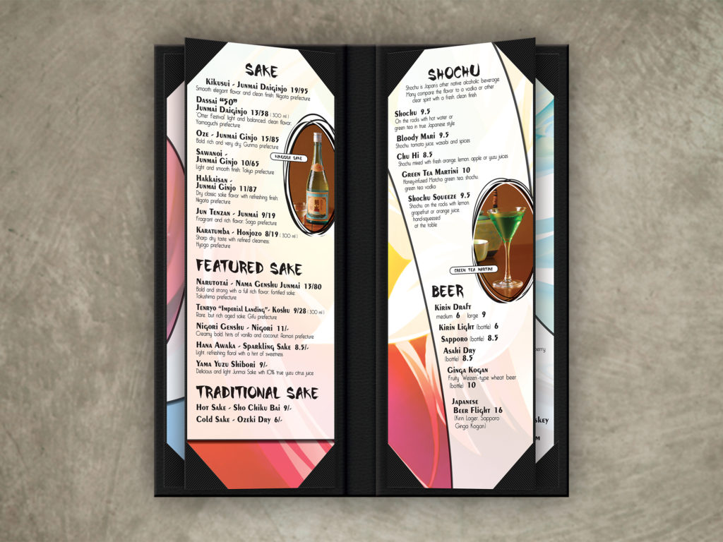 Bright Colorful Menu