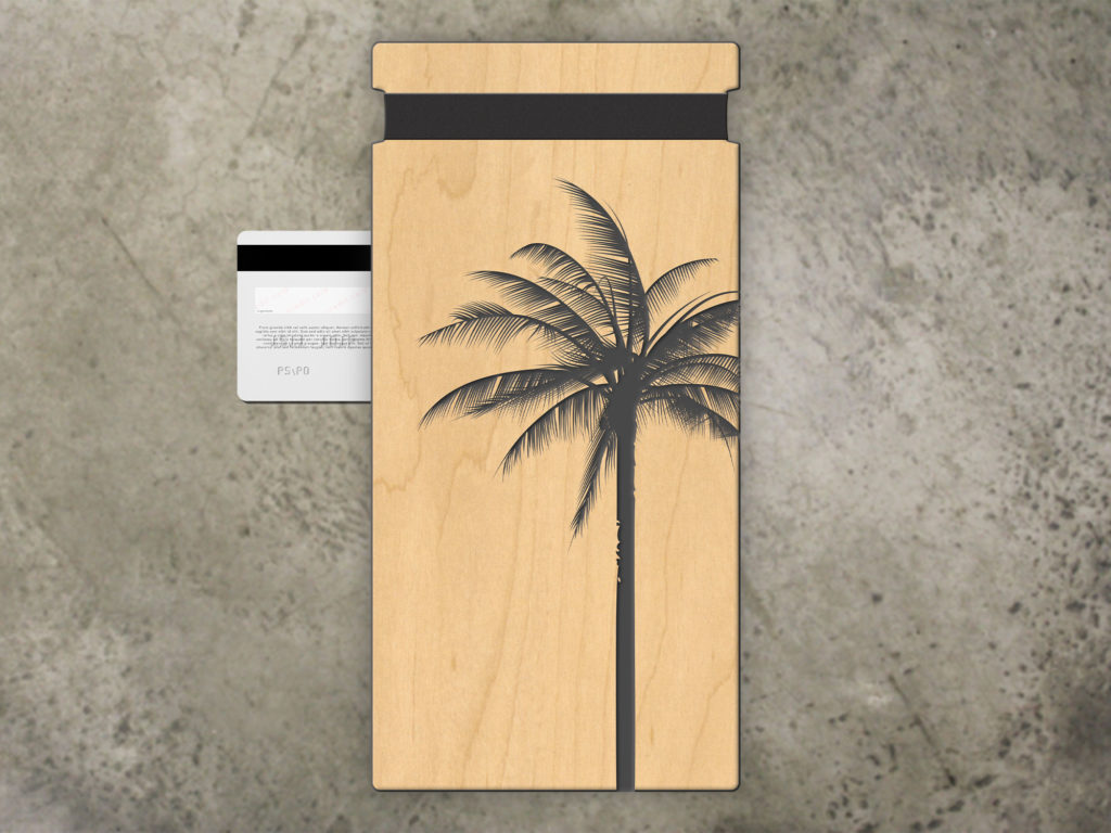 tropical beach check presenter light wood material