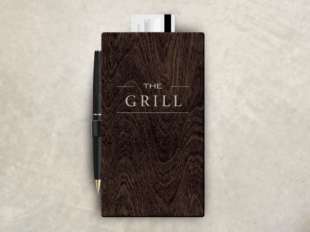 Formal Dark Wood Check Presenter