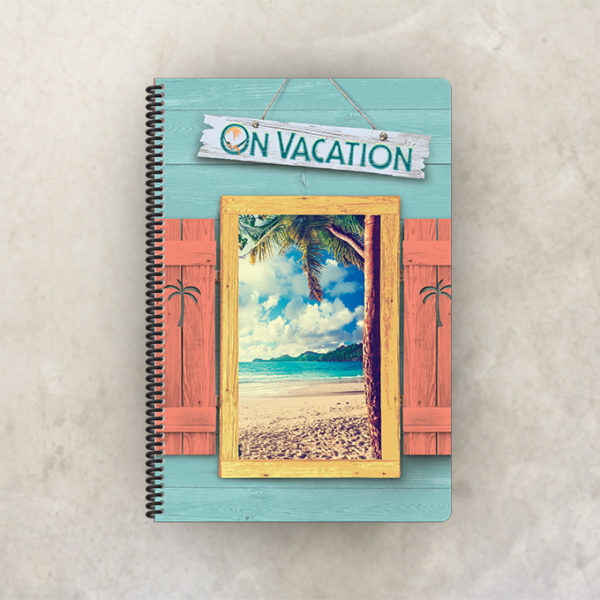 spiral bound rustic beach bar menu