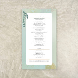 sophisticated menu sleeve