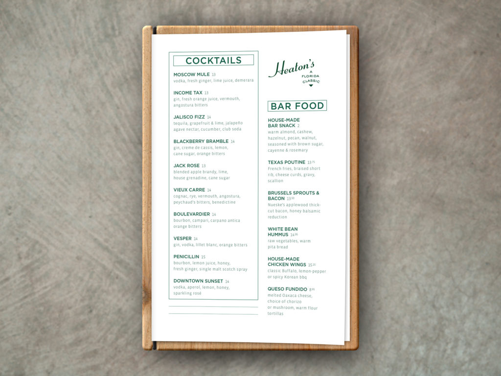 Rustic Green Wood Menu Board