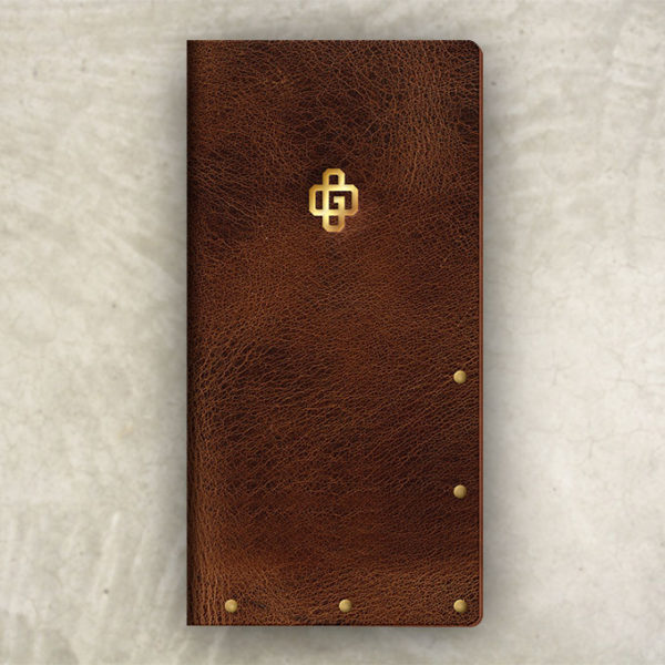 Rustic Industrial Leather Menu Cover