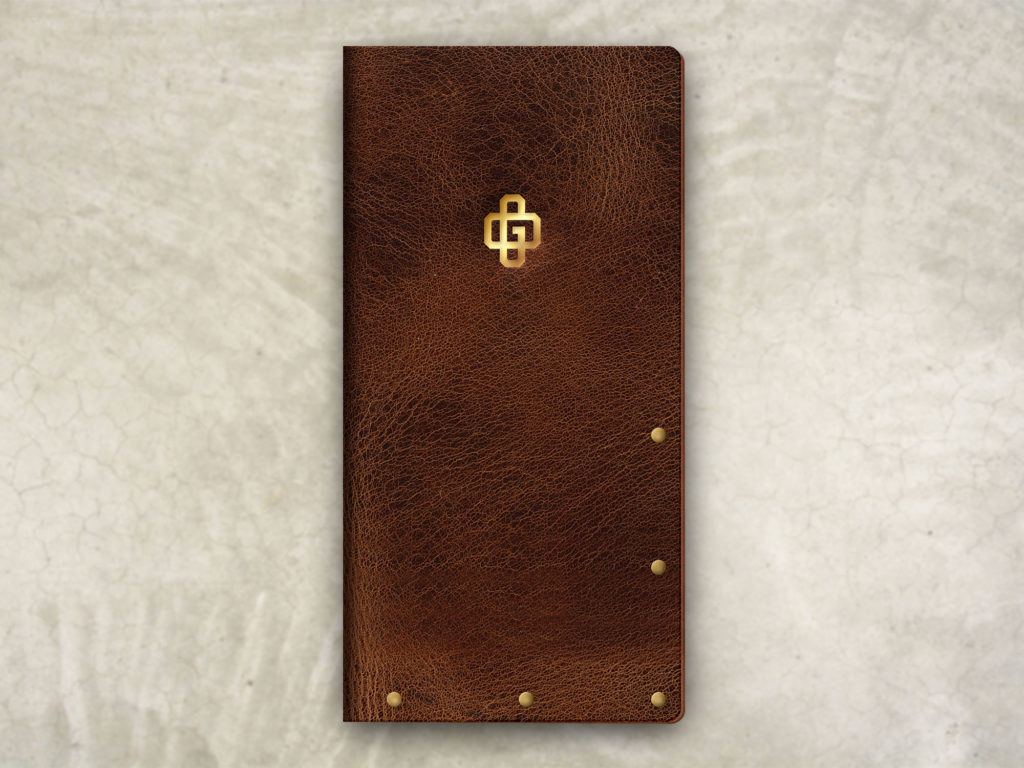 Rustic Industrial Leather Menu Cover