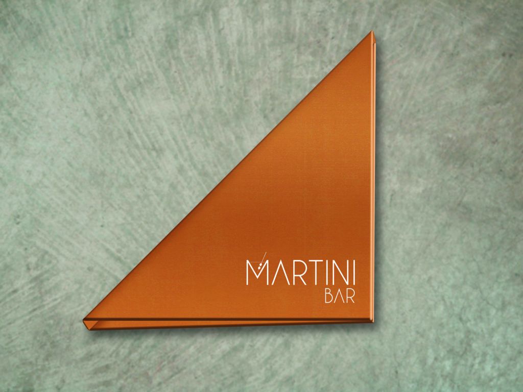 Triangular Menu with Copper Material