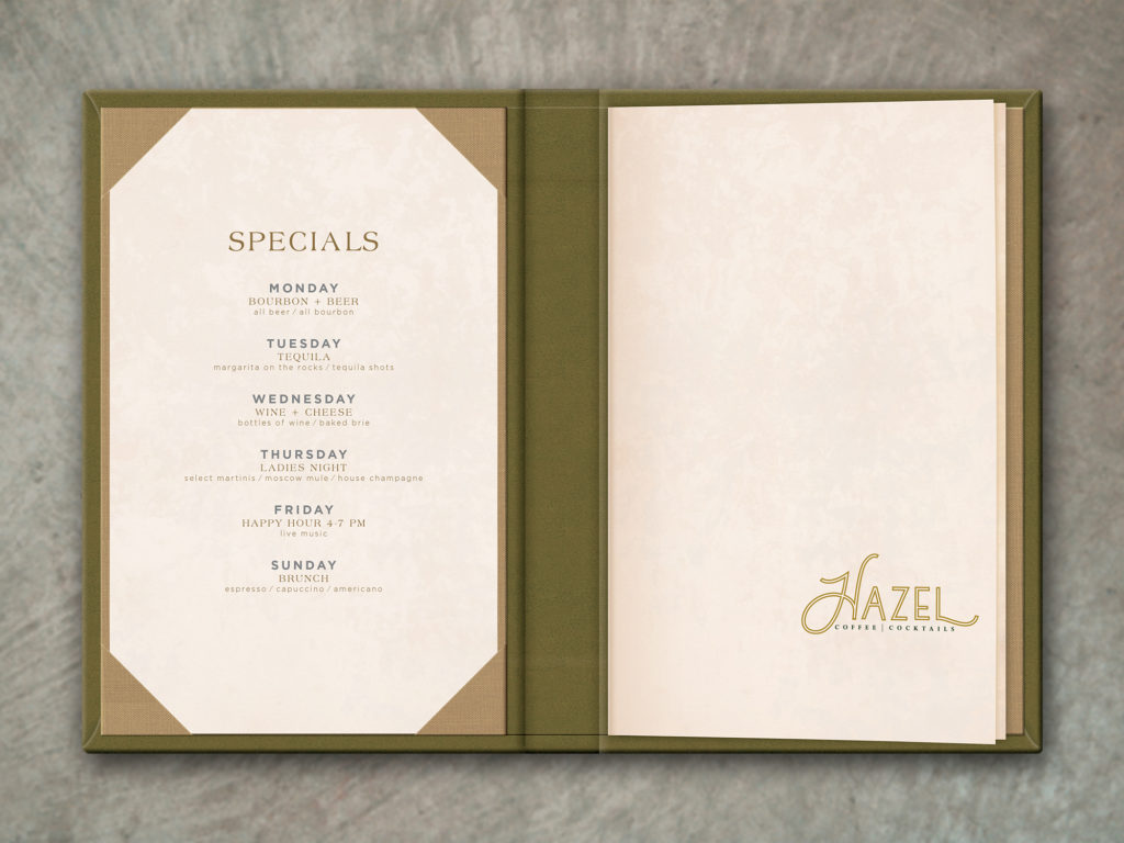 Formal Menu Cover Elegant and Sophisticated