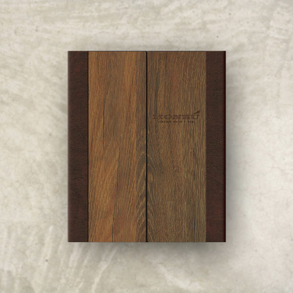 Rockboard Gatefold Menu Cover with Wood look
