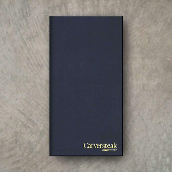 Navy Blue Menu Cover with Gold Foil