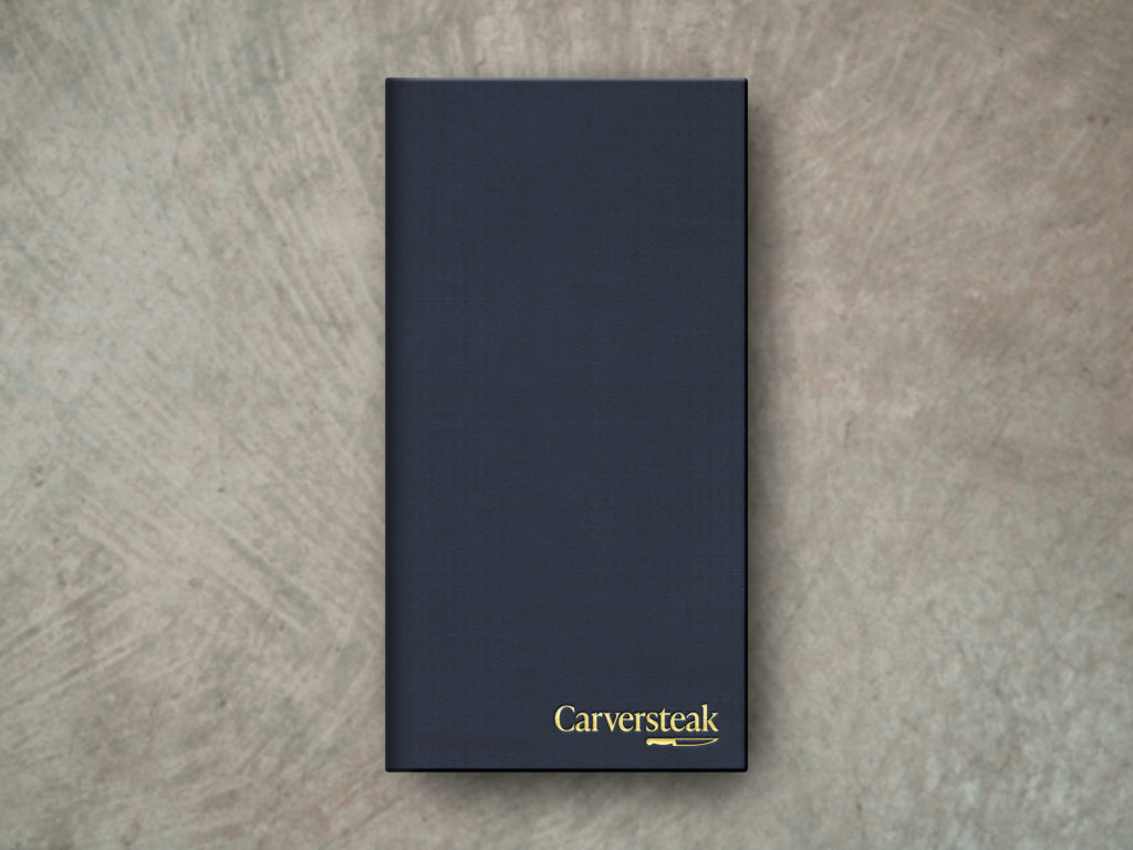 Navy Blue Menu Cover with Gold Foil