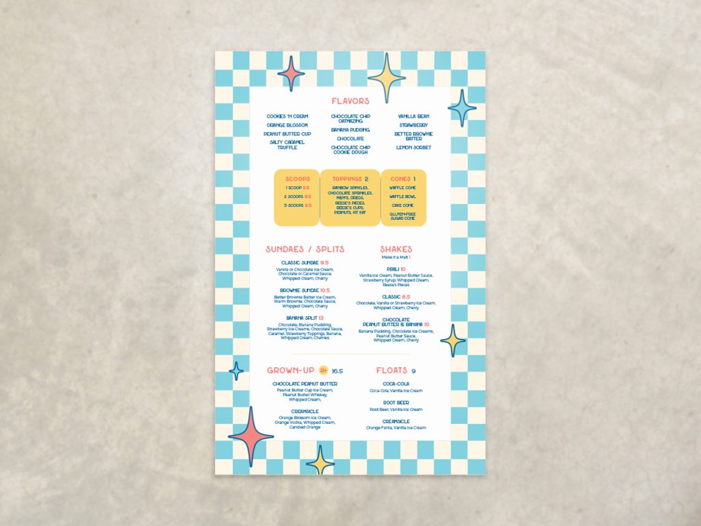 Retro ultralux Sleeve with checker board menu sleeve